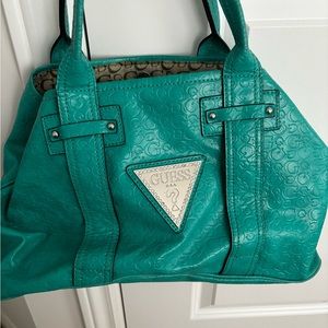 Teal leather guess bag